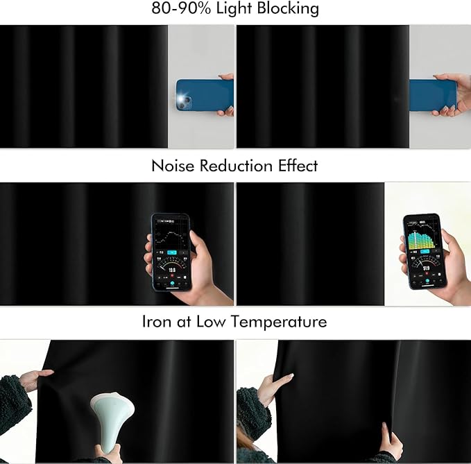 MIULEE Back Tab Blackout Curtains 84 Inch Length 2 Panels Set - Image 5