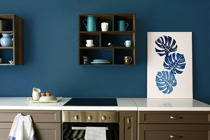 Safiyya 393"x17.7" Dark Blue Peel and Stick Wallpaper Blue Contact Paper Solid - Image 4