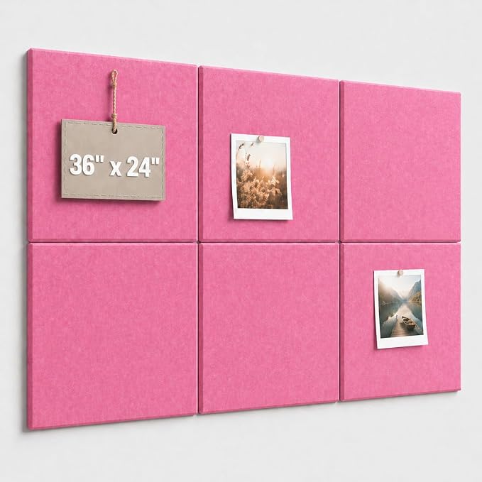 Large Cork Boards for Walls – 36" x 24" Self Adhesive Felt Wall Tiles by CreateYourIdealSpace