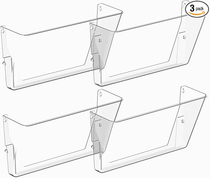 Gawerk Clear Acrylic Single Pocket, Plastic Hanging Wall Mount File Holder by Gawerk