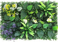 Artificial Mixed Botanical Plant Wall Panel, 24x16 in UV-Protected Faux by Unknown