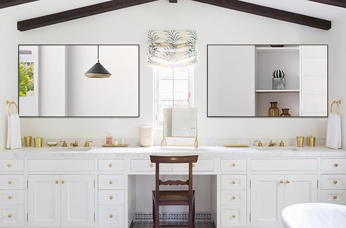 Modern Simple Black Frame 40x24Inch Mirror - Image 6