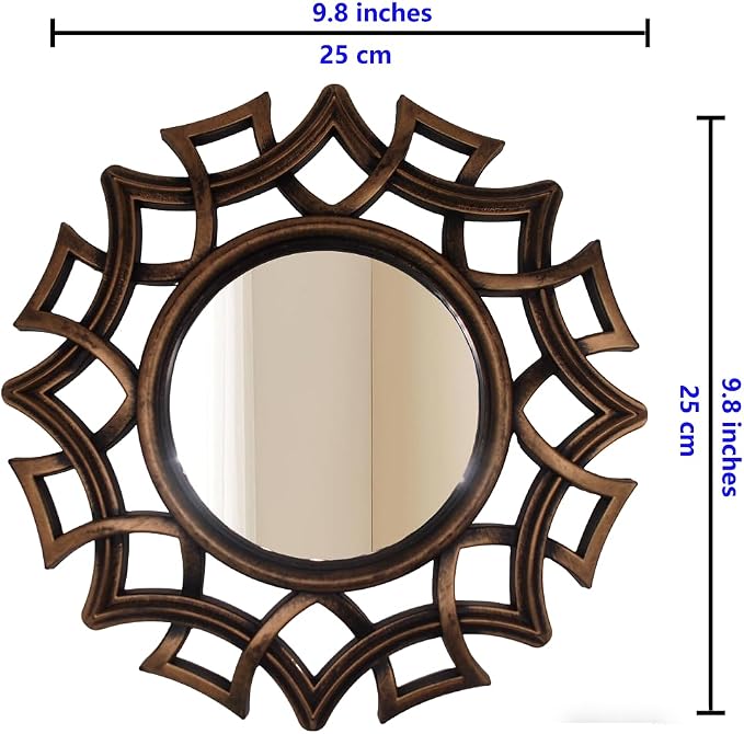 Retro Gold Mirrors for Wall Pack of 3. Geometric Lines Round Mirrors. More - Image 4