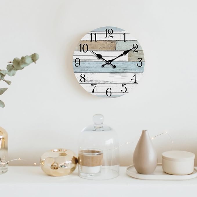 KECYET Wall Clock Battery Operated 12 Inch Silent Non Ticking Coastal Design - Image 7