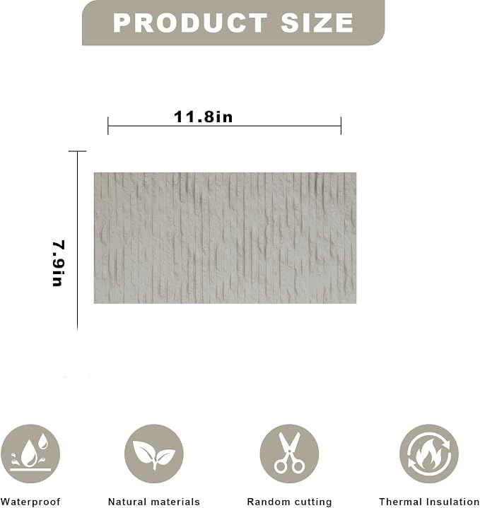 3D Wall Panels - 1PCS 7.9"x11.8" Faux Stone Wall Covering - MCM Modified Clay - Image 2
