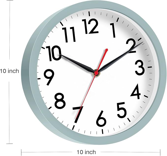 AKCISOT Wall Clock, Modern Small Wall Clocks Battery Operated 10 Inch, Silent - Image 2