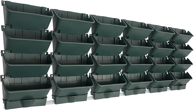 24 Pack Hanging Vertical Wall Planter, 12.99inch Wall Mounted Planter by TFCFL