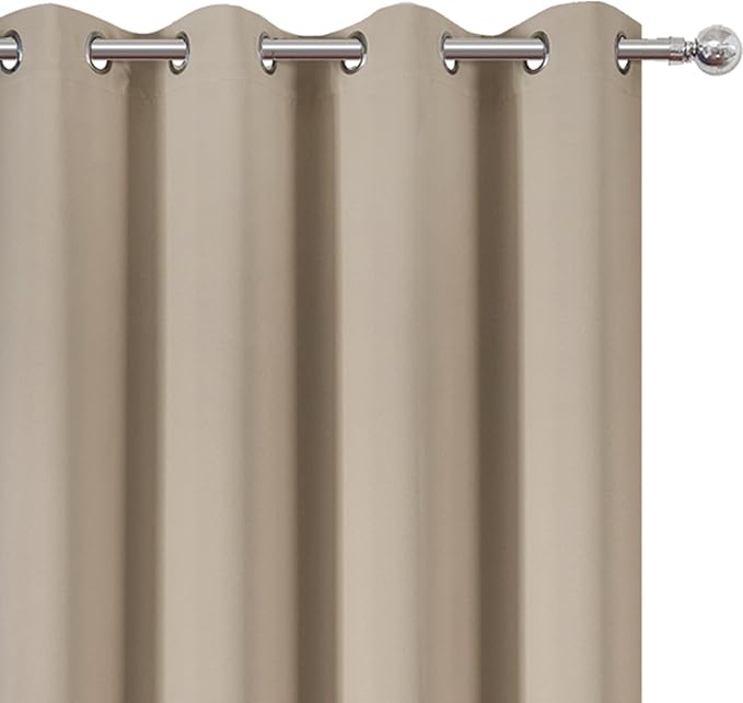LEMOMO Blackout Curtains 66 x 84 inch/Khaki Curtains Set of 2 Panels/Thermal - Image 6