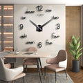 DIY 3D Wall Clock Large Frameless Watch Mirror Surface Wall Art Clock by LOZMOM