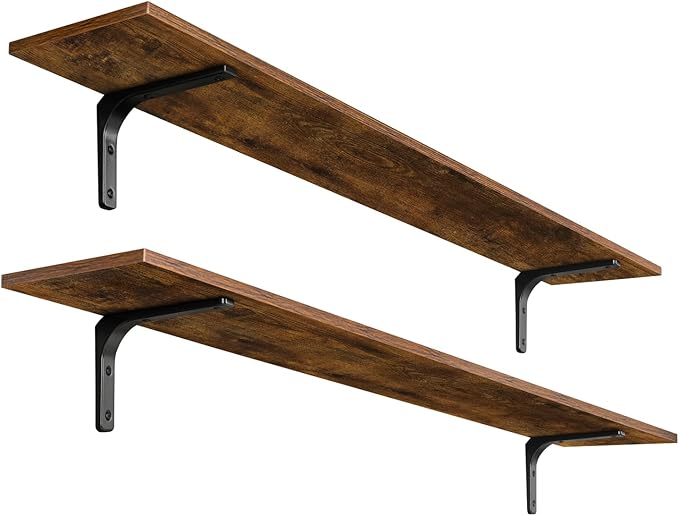 DINZI LVJ Long Wall Shelves, 55.1Inch Wall Mounted Shelves Set of 2, Extra by DINZILVJ