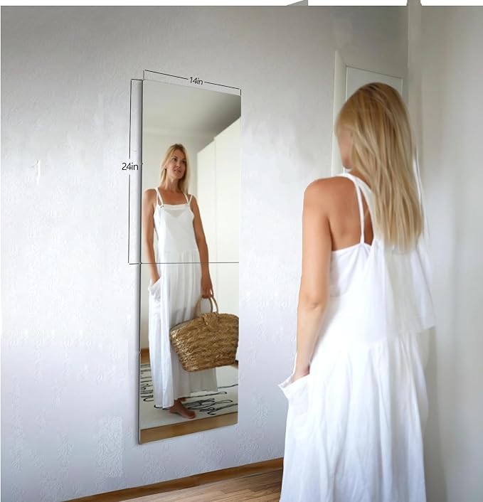 Unbreakable Full Length Wall Mirror, The Door Mirror, 2 Pack 24"x14", Acrylic - Image 3