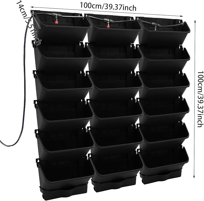 18 Pots Self-Watering Vertical Garden Planter Wall Mounted, - Image 2