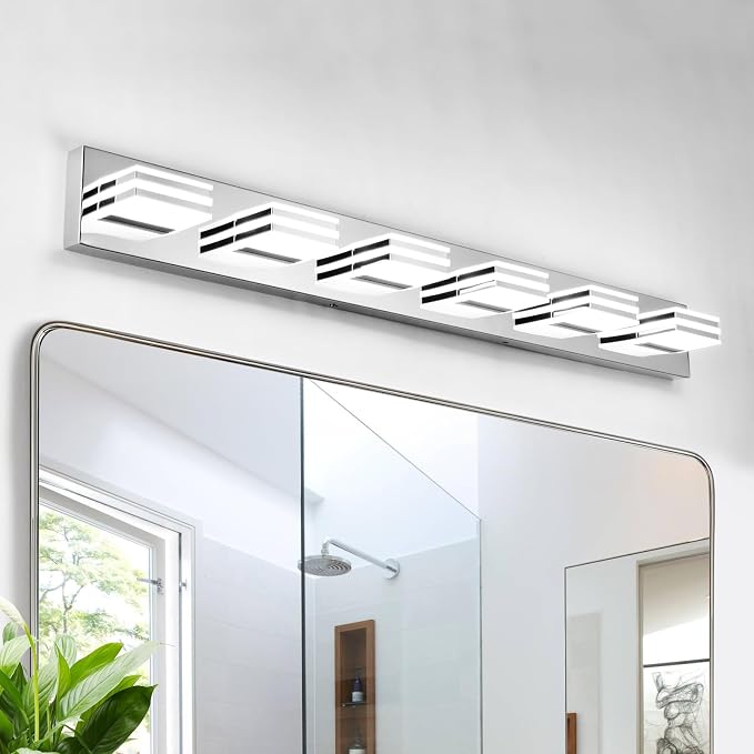 Modern Bathroom Light Fixtures 6 Light LED Vanity Lighting Bar 41 Inch Wall - Image 2