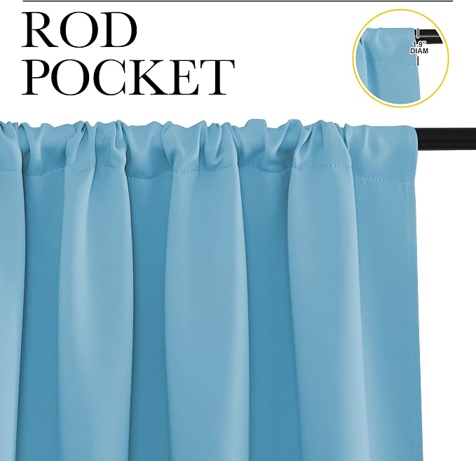 NICETOWN 2 Panels Blackout Curtains, Rod Pocket Thermal Insulated Drapess - Image 2