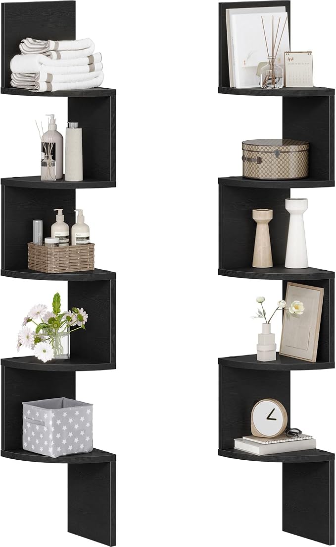 HOOBRO Corner Shelf Wall-Mounted, 5-Tier Corner Bookshelves - Image 9