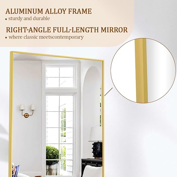 Koonmi 56"x21" Floor Mirror Full Length, Bedroom Floor Body Mirror - Image 3
