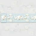 3D Floral Wallpaper Border White Peony Peel and Stick Light Blue Wall Border by WEISENI