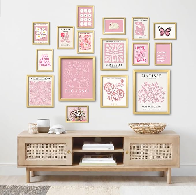 ANERZA 16 PCS Framed Pink Wall Art Decor, Matisse Wall Prints - Image 6