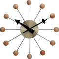 NUOVO 13 Inch Wood Ball Wall ClockMulticolor Mid Century Creative Silent Quartz by Unknown