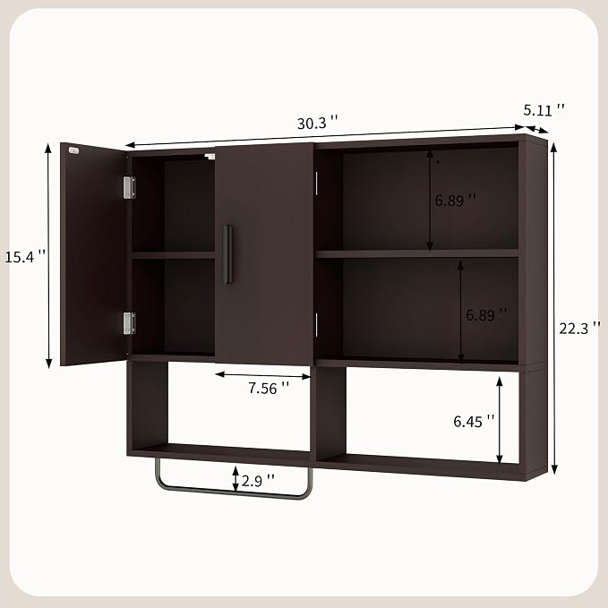 Medicine Cabinet, Wooden Bathroom Wall Cabinet - Image 2