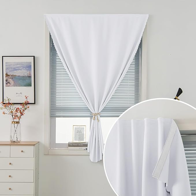 Portable Light Blocking Curtains Self-Stick Design, Removable Adhesive Window - Image 2