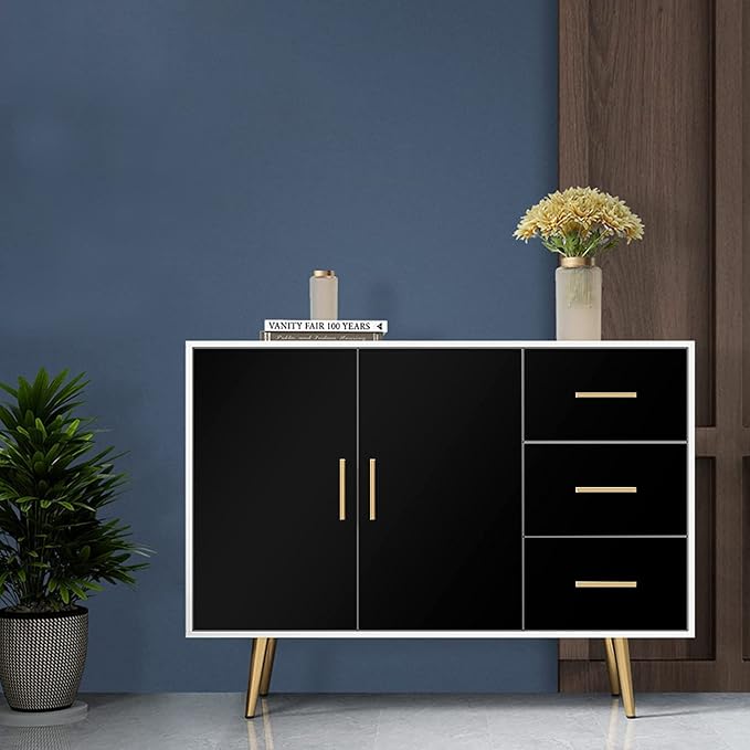 practicalWs 15.7 inch x 787.4 inch Black Self Adhesive Wallpaper Peel and Stick - Image 3