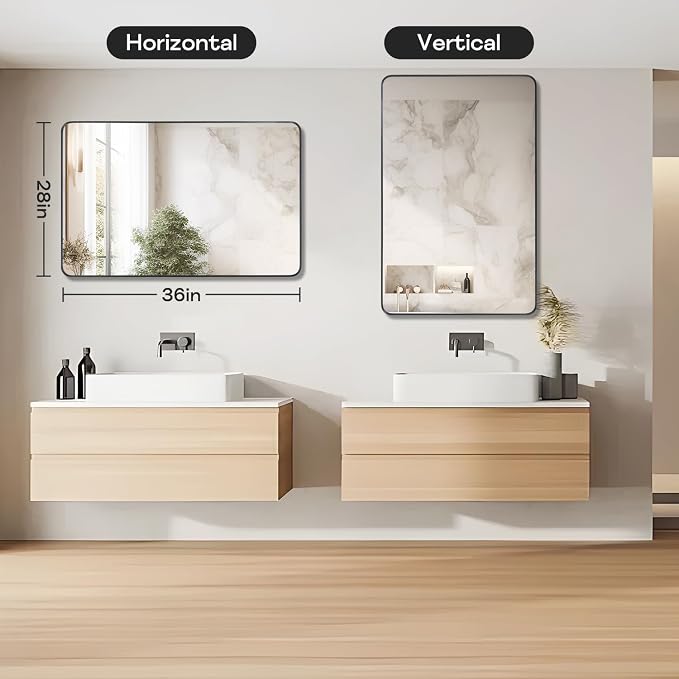 Black Metal Framed Bathroom Mirror - Image 2