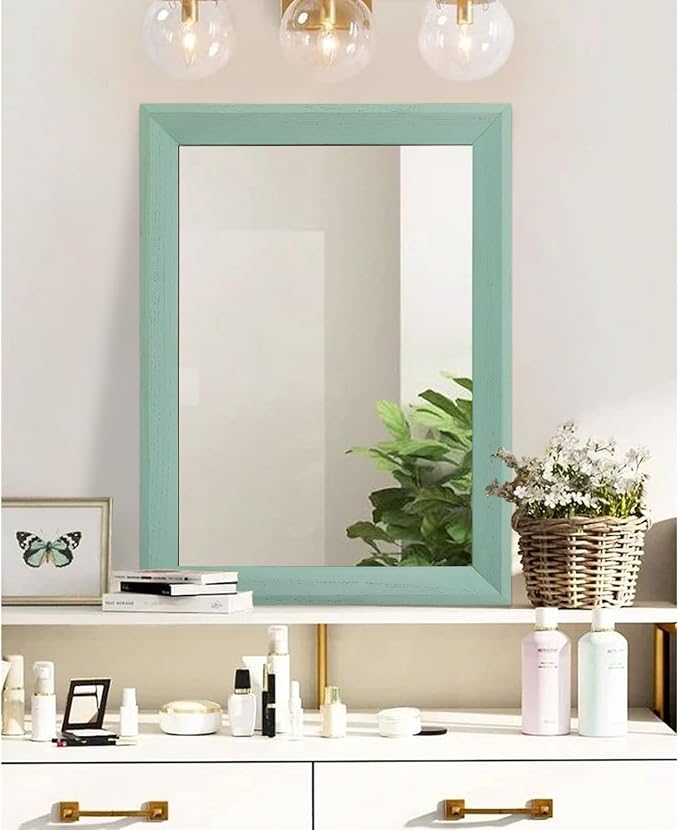 AAZZKANG Wood Framed Mirror Rectangle Modern Farmhouse Wall Mirrors Decor Large - Image 4