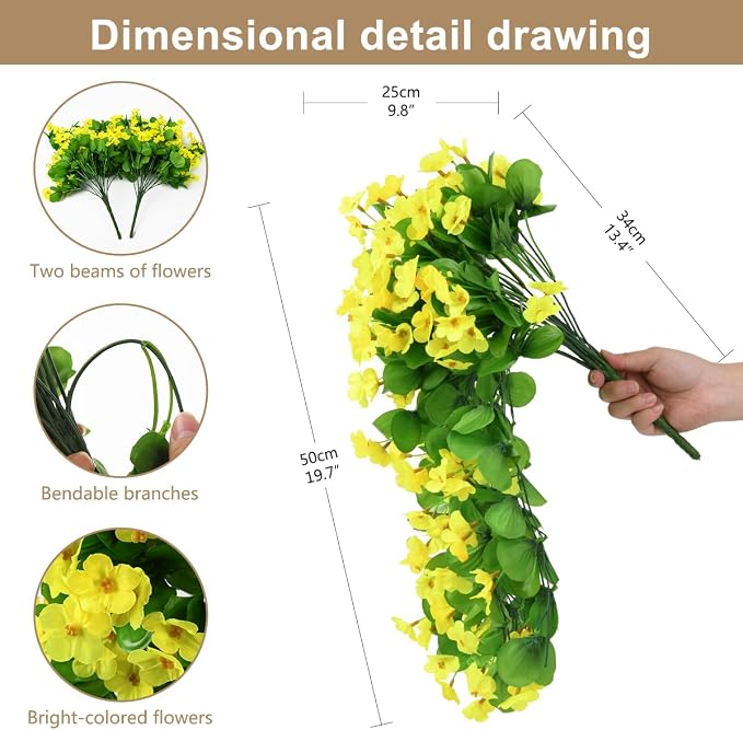 ZFProcess Artificial Fake Hanging Flowers Plants - Image 6
