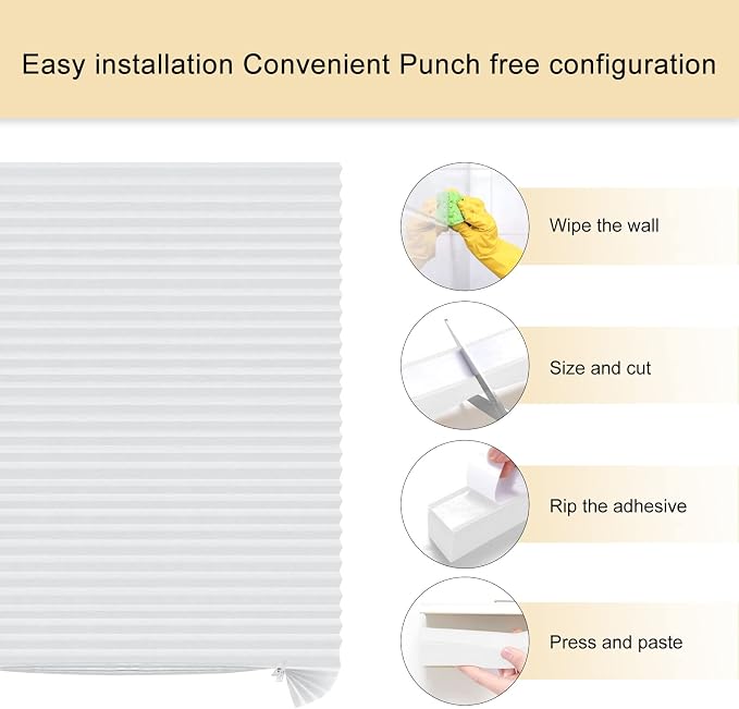Window Blinds Cordless No Drill Cut to Size Clip On Stick On Self Adhesive - Image 3