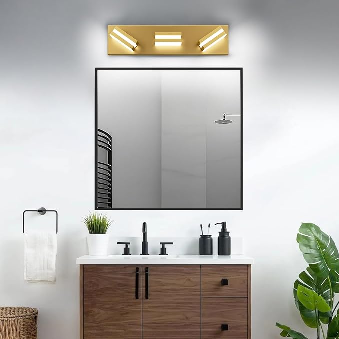 IZORRO LED Modern Bathroom Lights Fixtures, Brushed Glod Acrylic Wall Lighting - Image 7