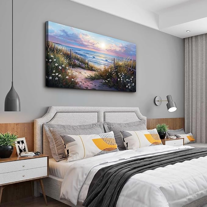 hyidecorart Canvas Wall Art For Living Room Wall DecorFor Bedroom Flower Beach - Image 4
