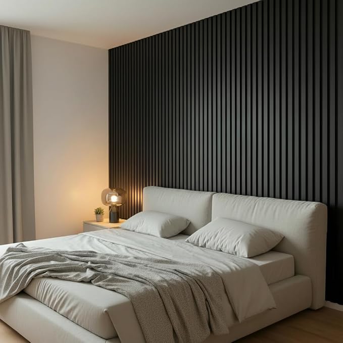 Extra Long Black Wall Panels for Interior Wall Décor 114x6.2x0.4in 8pack Modern - Image 3