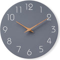 Mosewa Wall Clock 8 Inch Gray Battery Operated Silent Non Ticking Simple Modern by MOSEWAWALLCLOCK