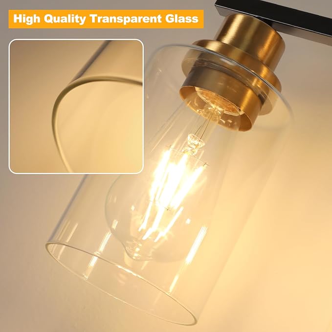 Unicozin 3 Light Bathroom Light Fixtures, Modern Vanity Lights Over Mirror - Image 5