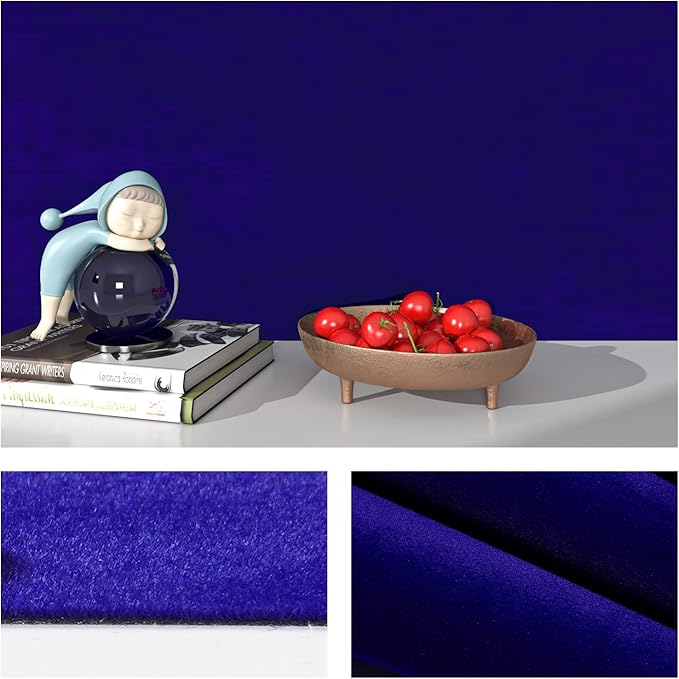 FunStick Sapphire Blue Fabric Wallpaper Peel and Stick Soft Velvet Fabrics - Image 2