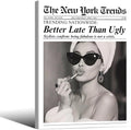 FuSatisYilife Trendy Newspaper Framed Posters Better Late Than Ugly Wall Art by FuSatisYilife