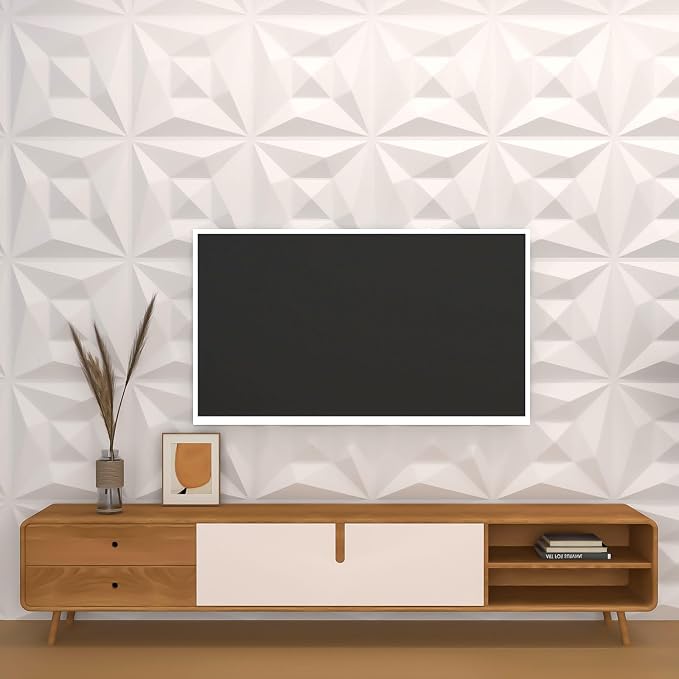 40 PCS 3D Wall Panels for Interior Décor White 11.8"*11.8" Wall Covering - Image 5