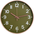 Wall Clock 12Inch Olive Green Modern Simple Quartz Decorative Clock Non-Ticking by BAKBRAND