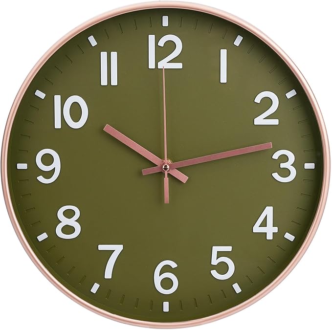 Wall Clock Modern Simple Quartz Decorative Clock Non-Ticking Silent Battery by BAKBRAND