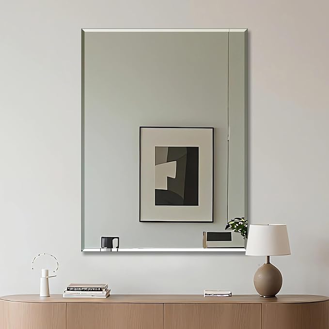 Ruomeng Frameless Mirror for Wall, 48x36 Inch Bathroom Vanity Mirror Farmhouse - Image 9