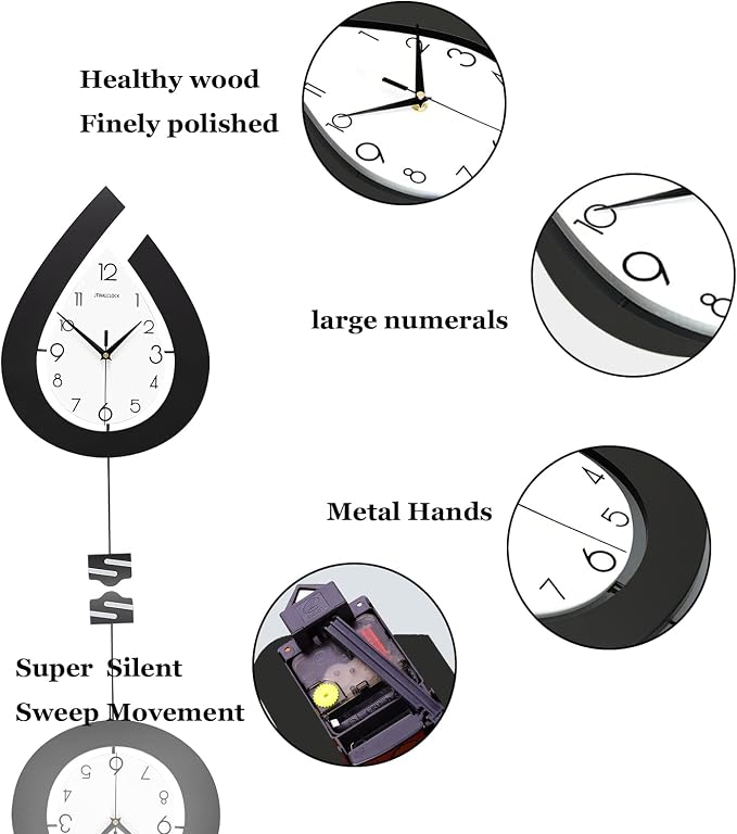 Large Wall Clock for Living Room Decor Big Pendulum Modern Wall Clock Silent - Image 3