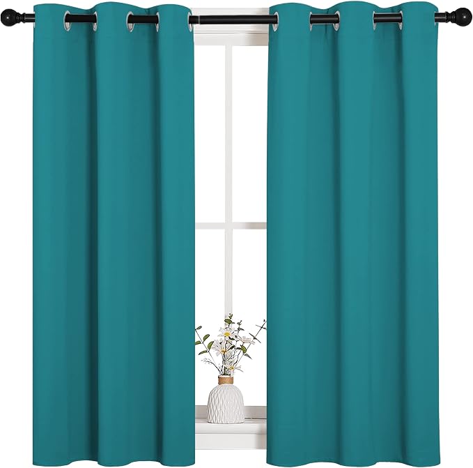 NICETOWN Room Darkening Curtains 45 inch Length 2 Panels, Thermal Insulated - Image 2