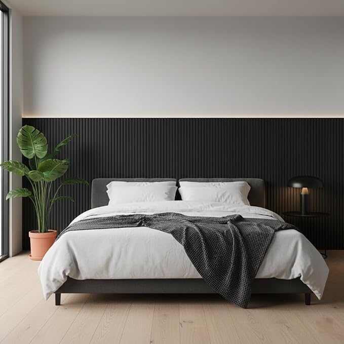 Black Wall Panels for Interior Wall Décor Wainscoting Panels 48x6.2x0.4in - Image 2