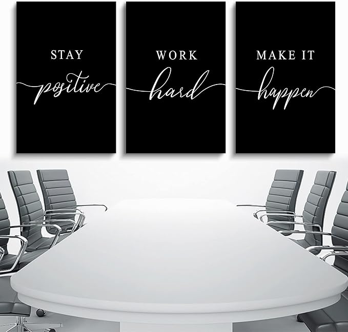 Work Hard Painting, Framed Canvas Wall Art Positive Quote, Office Wall Art - Image 4