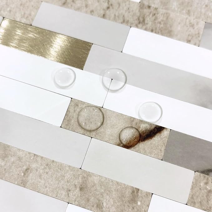 AULIGET 2 Sheets Faux Stone Peel and Stick Backsplash - Image 3