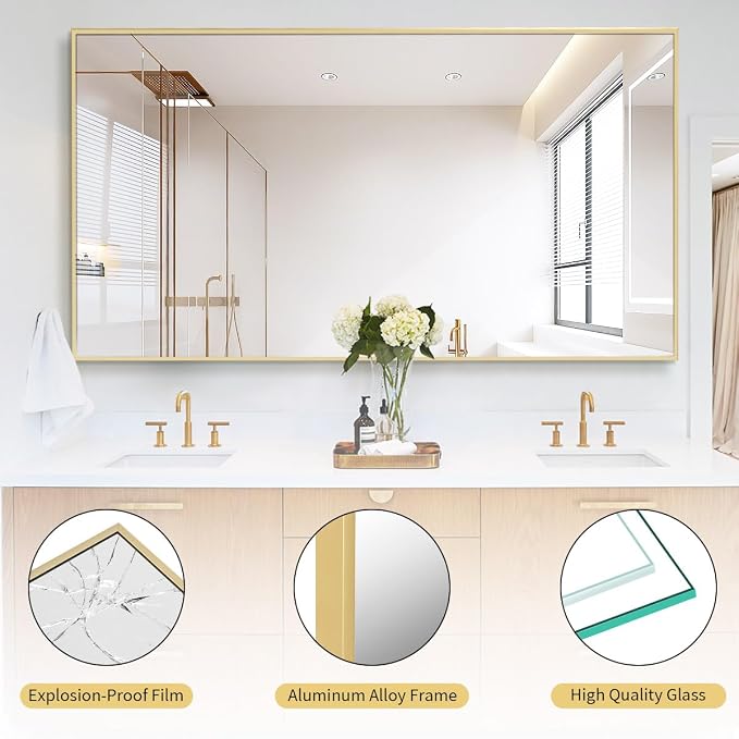 Koonmi 76"x34" Floor Mirror Full Length, Bedroom Floor Body Mirror - Image 4
