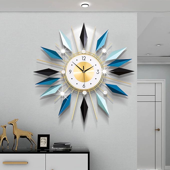 Large Metal Decorative Wall Clocks Silent Non-Ticking, 3D Modern Art Clock Home - Image 8