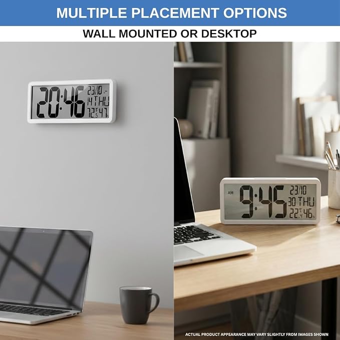 Atomic Digital Wall Clock Battery Operated Large Display | Automatic Time - Image 5