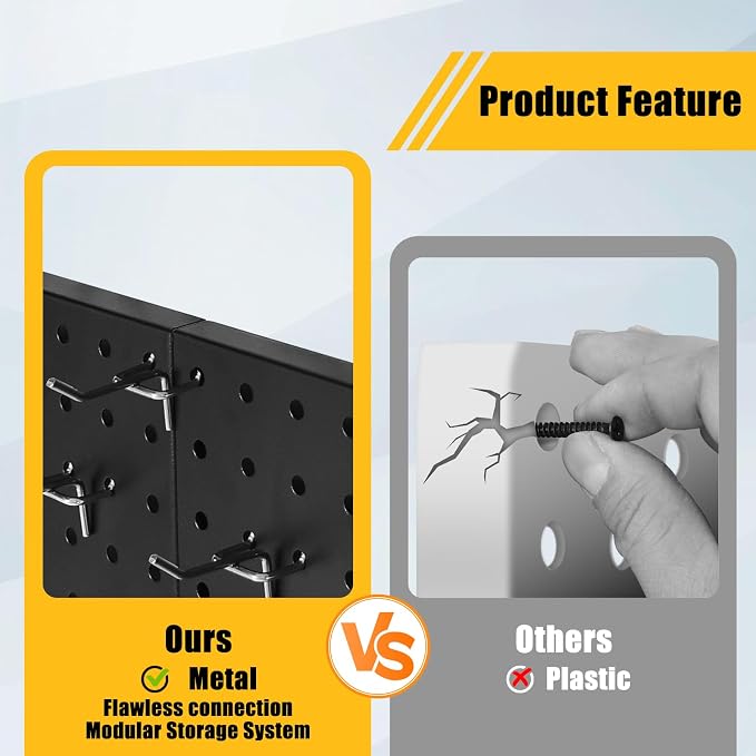 PBHEPJ 10 Pcs Metal Pegboard Panels, Heavy Duty Peg Boards - Image 7